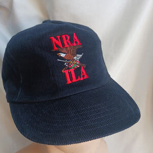 NRA ILA Blue Corduroy Trucker Hat Adjustable Cap Vintage